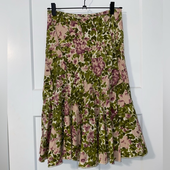 April Cornell pink and green Monet midi skirt - Picture 3 of 5
